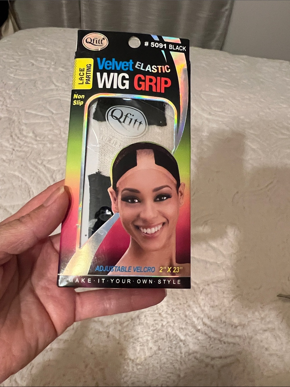 Qfitt Velvet Elastic Wig Grip - Black one size fits most